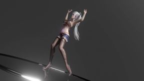 [mmd] Haku-wiggle; Erotic Tattoos; Black Stockings; Jeans; Glasses; Lingerie