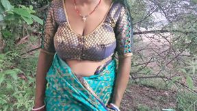 Indian Village bhabhi in forest