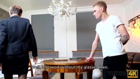 TUTOR4K. Actress pretends to be teacher and unites slit with guests penis