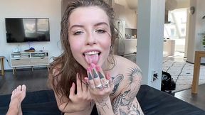 Deep anal fuck with a slutty tattooed skinny babe