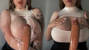 ow many times can you cum looking at those big tits? POV Multiple Cumshots