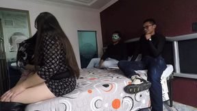 Latin Slut Swinger Wives Fuck Two Strangers And Drink Their Milk For Some Money
