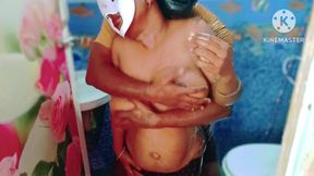 Sexy Huge Boobs Desi Girl Gave a Hot Blowjob for His Boyfriend in the Bathroom and He Cum on Her Hair