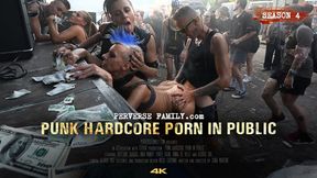 Perverse family nailed in public - Blond and hot brunette analed