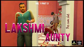 Hindi - Part 2 - Desi Satin Silk Saree Aunty Lakshmi Cheating on her husband - Wicked Whims