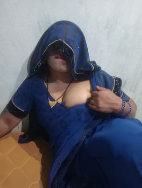 Sexy baby in saree on full mood