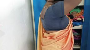 Chithi dress change in front of her step son he took advantage of quick fucking and cock sucking