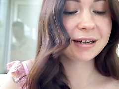 Tattooed Brunette in Pink Lingerie Gives Blowjob and Gets Fucked in Hot Scenes