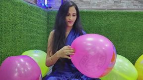 Balloon Popping fun in saree
