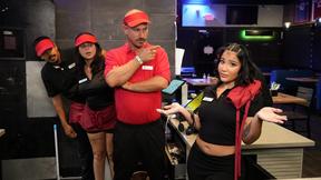 Anais Amore and Mike Ox Playfully Tease as Brats at Work