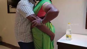 Friend's Stepmom Fucking in Green Saree with Subtitles -1