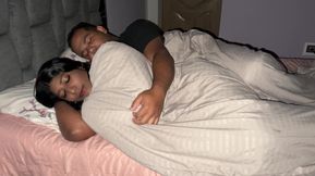 Very cold stepdaughter gets into her stepfather's bed, and he fucks her by accident thinking she was his wife