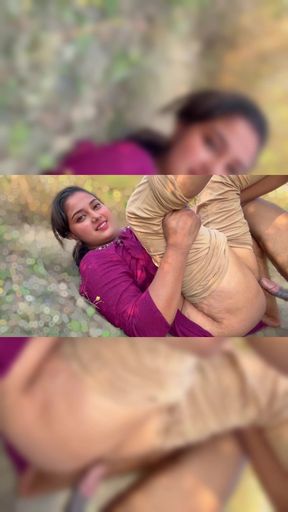 Jija JI convince her sali sahiba for fucking and her sali was convinced for making reels, &amp; fucking in outdoor Clear Hindi Audio