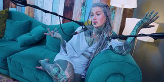 I talk about G - Grattitude- ASMR podcast SFW talking goth skinny girl dreadlocks tattoo model inked girl