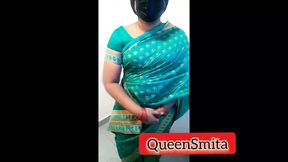 Fantasy Role About A Tamil Amma Wearing Green Saree and Comforting Her Step Son