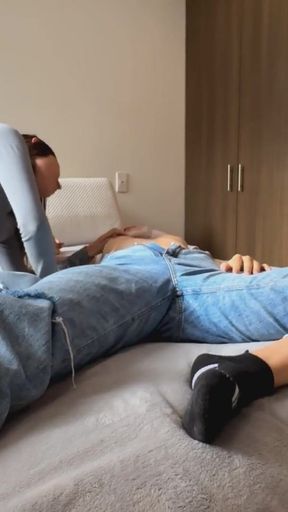 I invite my neighbor to my house and we end up doing intense scissoring and an intense 69.   Clip 2