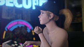 Big Boobs Girl Gate Fucked By A Horny Bunny Robot