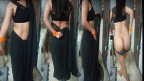 Hot Desi Girl in Saree Does Slow Strip Dance - Full Tease & Undress