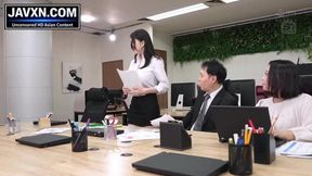 Japanese milf with amazing boobs gets fucked at the office