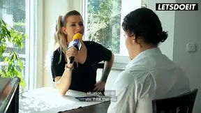 Alluring senior seduces and dominates muscular guy