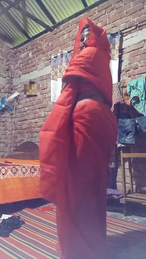 Hot Bhojpuri Strip Dance in Saree Desi Girl Slow Seduction   Clip 1