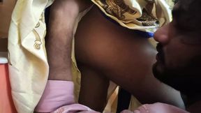 Kerala half saree BDSM hand on window and hot romance with pussy and ass lick romance, Mallu hot sex by Vaishnavy and Sharun Raj