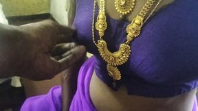 Tamil couple liplock face lick boob show