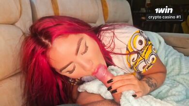 Step sister destroys her boyfriend's dick riding him raw without a condom