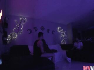 Well hung white male tears up constricted ebony twat BTS