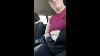 Sexy BBW Fulfills Fantasy of Masturbating in Car in Public