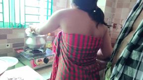 Romantic husband fuck hot wife in the kitchen desi Indian couple sex