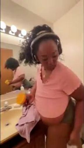 Curvy Maid Shows Off Her Assets While Cleaning!