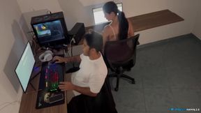Office Sex, Lots of Squirting and Rough Sex