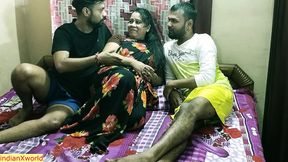 Amazing hot desi threesome sex! Hot milf bhabhi vs two devars