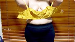 Sexy Indian Wife Bra Change - Teases with Sensual Boobs Press