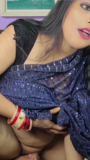 Beautiful Desi Indian bhabhi archita phukan Hot Teen Girl in blue color saree fuck Intense Orgasm   Clip 1