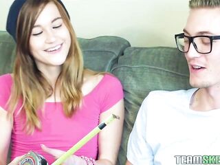 Alaina Dawson is a small titted, teen brunette who likes to bang her best friend