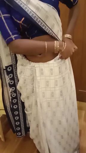 Tamil Naughty Wife's Desi Saree Seduction &amp; Boobs Show Post-ex-lover Hook-up - Cuck Films! IndianHotwifeX   Clip 1