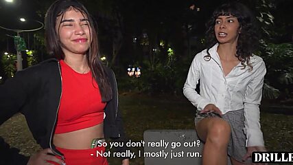 Hot Slut Bends Over in the Park After Getting Talked Into a Nasty Threesome with Strangers