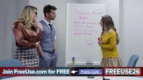 The Entire Office Uses Penelope Kay's Mouth and Cunt as a Cock Hugger