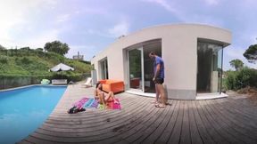 Alexa Tomas Sunbathing By Her Pool