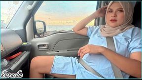 Muslim Doctor pickup from Beach public pussy Flash . showing her hairy pussy inside car . removing her panty inside car