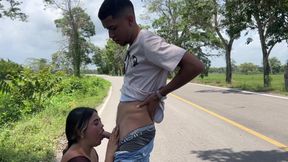 Stepsister Made Her Want to Suck Cock on a Road While We Were Going on a Trip