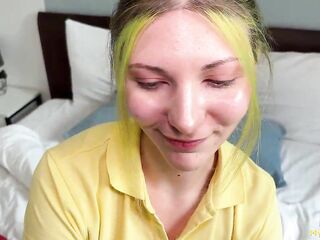"How about I try your vagina instead of pizza?" I drilled the cute pizza delivery beauty