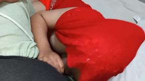 Sex with Indian Hot Stepaunty in Red Saree, Hindi Audio