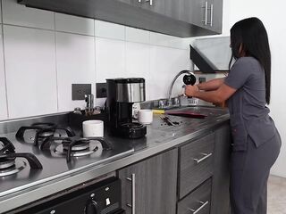 I'm the maid of my Boss, After cleans his abode, I should clean his jock with my throat