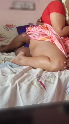 Indian Housewife Sreejaa in blouse and saree Doggie style pussy creampie   Clip 1