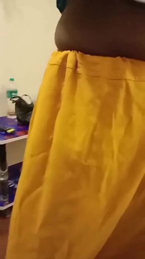 Exotic Cuckold Wife Teases Lover in Pink Bra Saree Navel Show in Hotel Bliss by Hotwifeplayx!