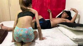 A little bored I invite my stepsister to watch movies but we end up fucking Rico