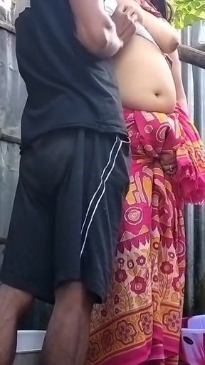 Red Saree Village Married wife Sex ( Official Video By Villagesex91)   Clip 1